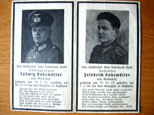 2.WK Orig.Sterbebild, Gebirgsjäger, Brüder v. Rettenhof, gef. Charkiw / Djakow