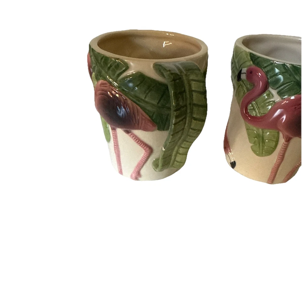 Juego de 2 tazas de flamenco Vandor cerámica 1997 Foto 3 de 4