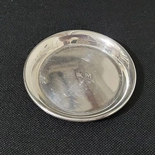 Vintage Cartier 925 Sterling Silver Coasters/Plate/Ashtray, Dish B.K.M Monogram