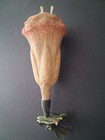Antique German Crushed Glass Clip-On Lotus Flower Ornament — photo 2
