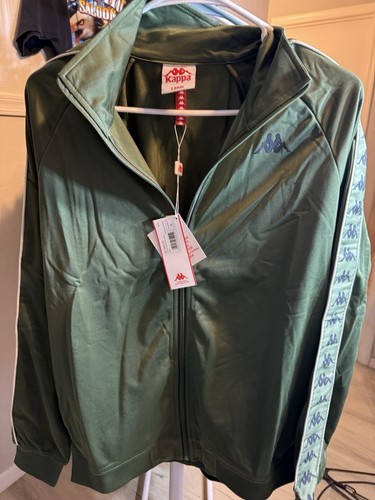 New Kappa Men's 222 Banda Dullo Track Jacket Olive Green Sz Large - Picture 1 of 7
