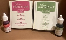 LOT Of 2 STAMPIN UP CLASSIC INK PADS REFILLS PINK PASSION WILD WASABI