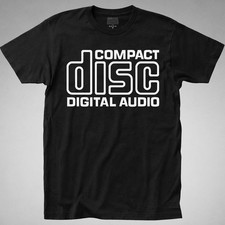 Retro CD Compact Disc T-Shirt tee vintage music player audio mp3 skip track 90s
