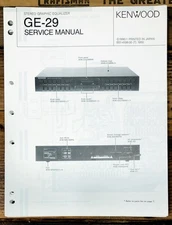 Kenwood GE-29 Graphic Equalizer  Service Manual *Original*