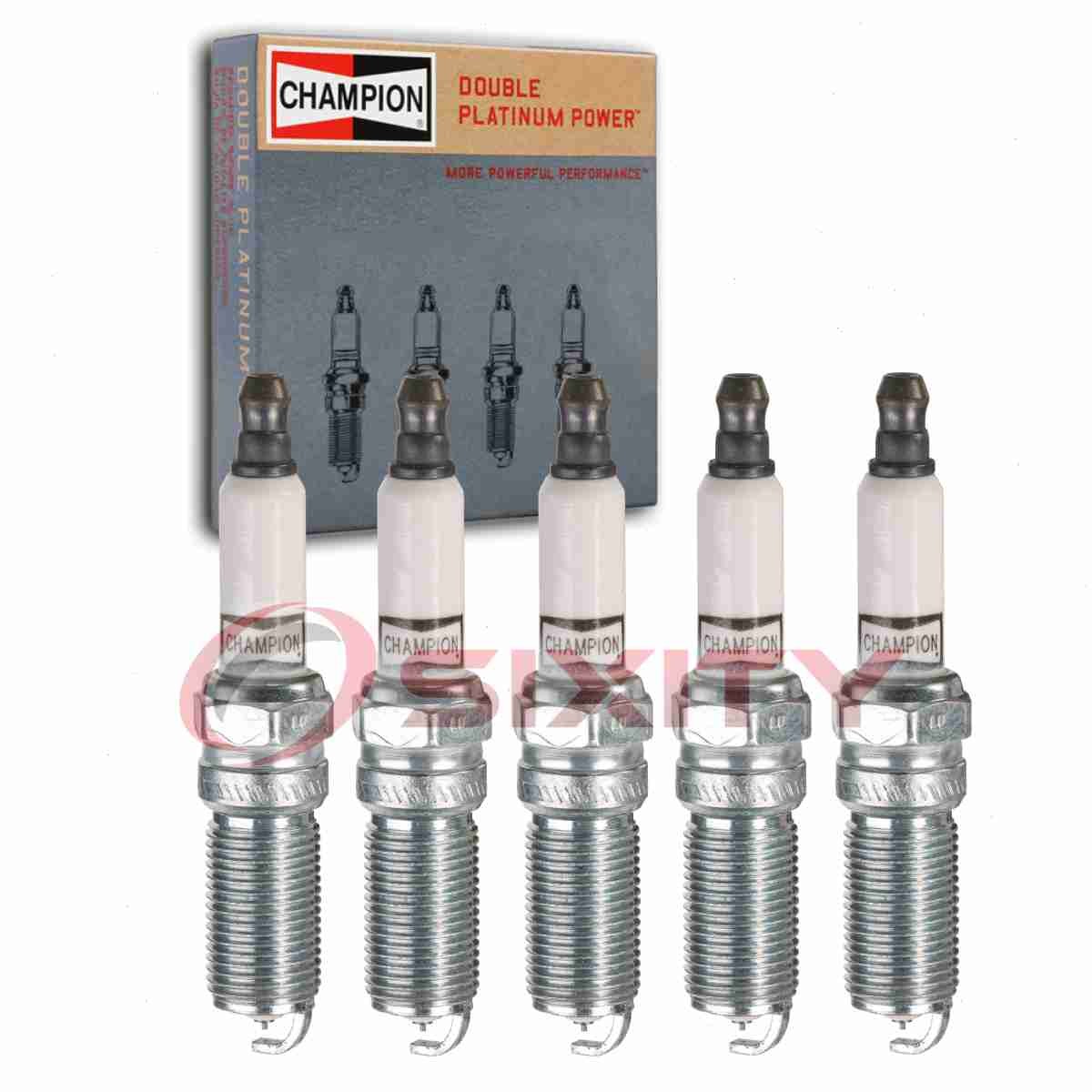 5 pc Champion Double Platinum Spark Plugs for 2006-2010 Hummer H3 3.5L 3.7L hn