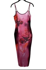 SHEIN Sleeveless Floral Print Midi Dress