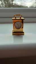 Miniature Quartz Clocks Brass Vintage Antique Look Small Mini Gold Tone Clock