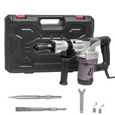 XtremepowerUS Electric 1400W Demolition Jack Hammer w/ Point Chisel Bits Case