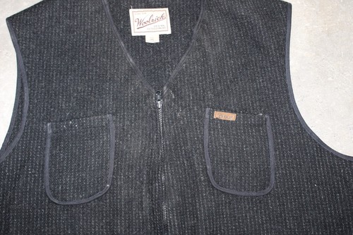 Vintage Woolrich Weste Herren 2XL Schwarz Wolle Knopfleiste Outdoor Arbeitskleidung - Bild 7 von 19
