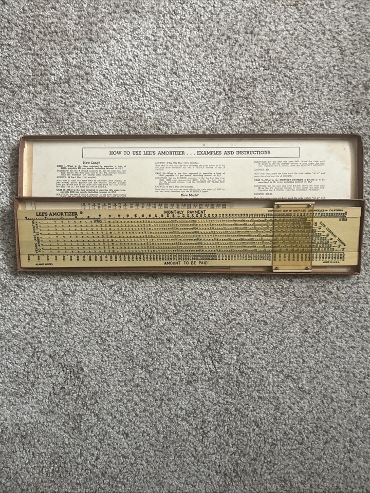 A 1940s wooden slide rule specifically designed to calculate mortgage payments — nerdy, historical, and weirdly still relevant.