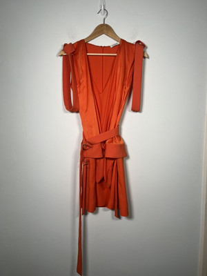 Mugler Paris Runway Orange Mini Dress 38 Designer Luxury Catwalk Statement