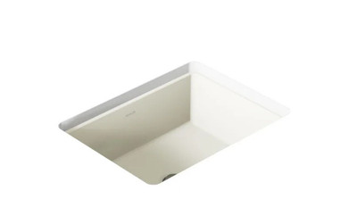 KOHLER VERTICYL 17x13 Rectangle Undermount Bathroom Sink Biscuit Overflow Drain