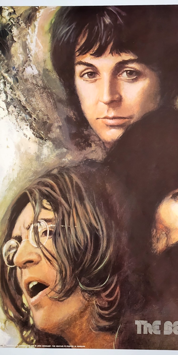 RARE Beatles 1975 Minerva Jørn Beinkamp Large Poster Vintage 1970s