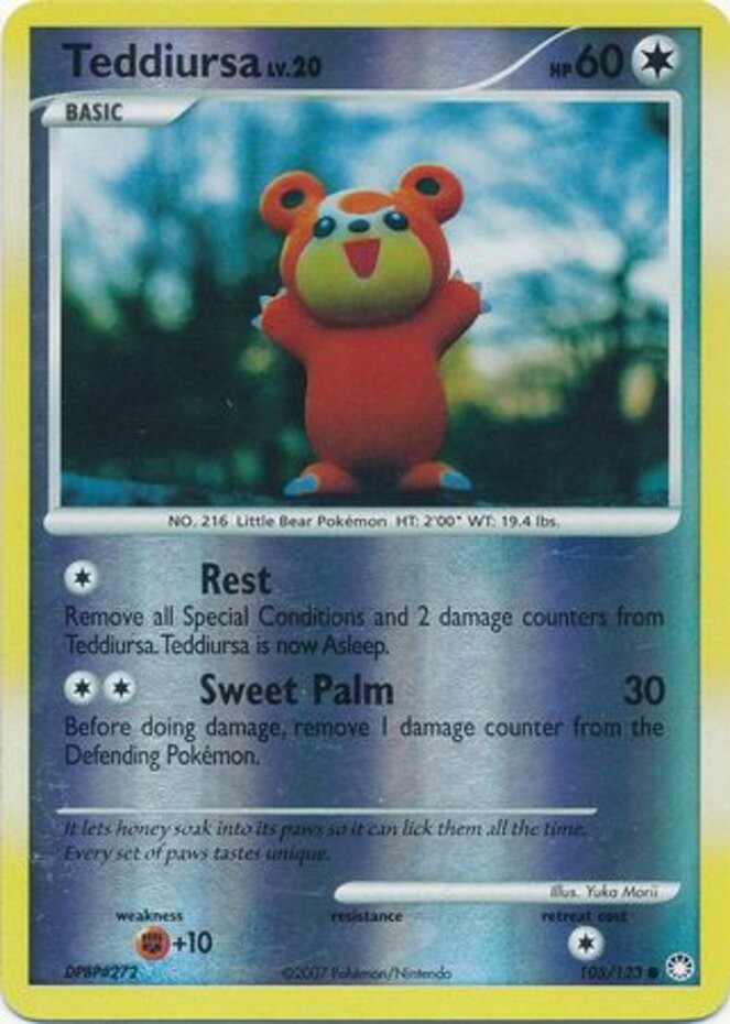 Heavy Play x 1 Teddiursa - 105/123 - Common - Reverse Holo Mysterious Treasures
