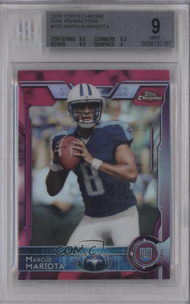 2015 Topps Chrome Rookies BCA Pink Refractor /399 Marcus Mariota BGS 9 MINT 0f8