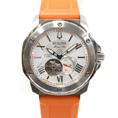 Montre Homme Bulova Marine Star - Bracelet Orange, Référence 98A226, Neuve Avec étiquettes