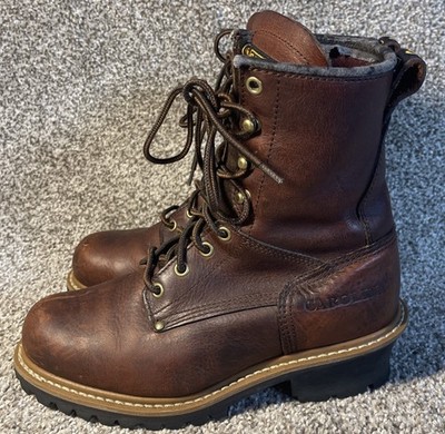 CAROLINA Women s Elm Steel Toe Logger Boots CA 1421 Size 8 M Brown