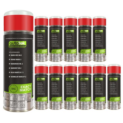 12x Autotek Volkswagen Mars Red 2 hochdeckender Aerosol-Sprühlack 300 ml