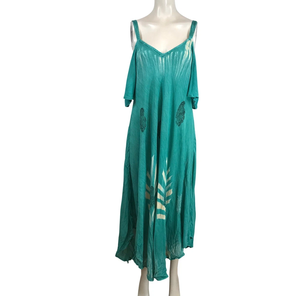 green emerald velvet dress Sakkas Rayon Embroidered Stonewashed Adjustable Spaghetti Straps Long Dress - Burgundy