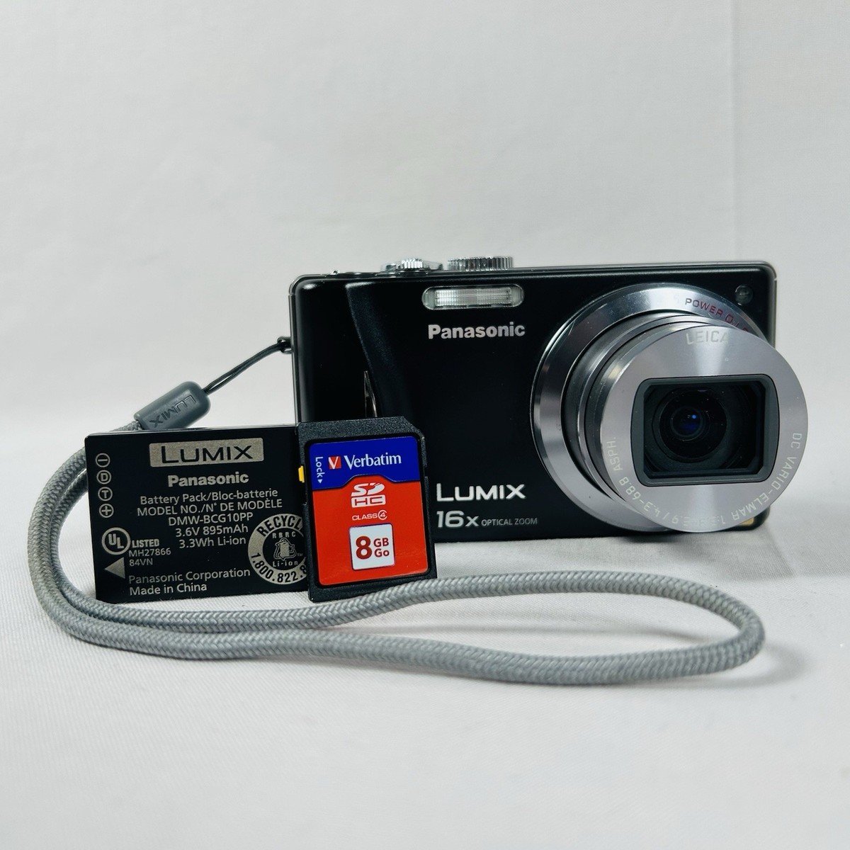 Panasonic LUMIX DMC-ZS8 14.1MP 16x Zoom Digital Camera SD Battery