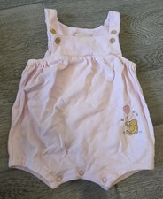 Vintage Walt Disney Embroidered Winnie The Pooh Baby Pink One Piece Outfit 9M