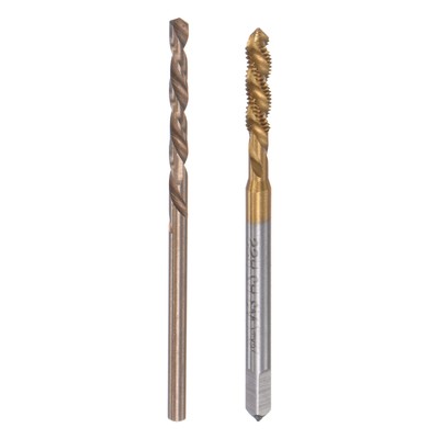 M3x0.5 Spiral Flute Tap 2.5mm Drill Bit Cobalt High Speed Steel Titanium Plated.