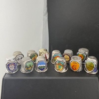 Vintage Travel Thimble Lot States