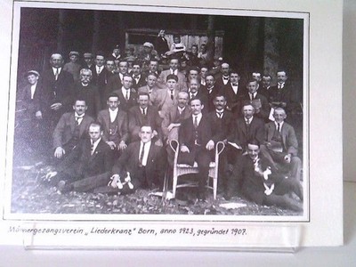 19 (20) S/W-Fotos des Borner Männergesangsvereins aus den Jahren 1923 bis 1957