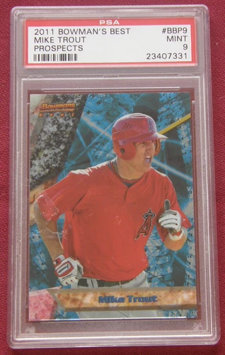 2011 Bowman's Best Prospects #BBP9 - Mike Trout RC - PSA 9 - Los Angeles Angels