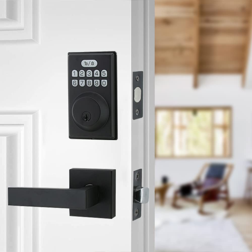 Smart Keyless Entry Door Lock with 2 Handles & Electronic Keypad Deadbolt for Enhanced Home Security