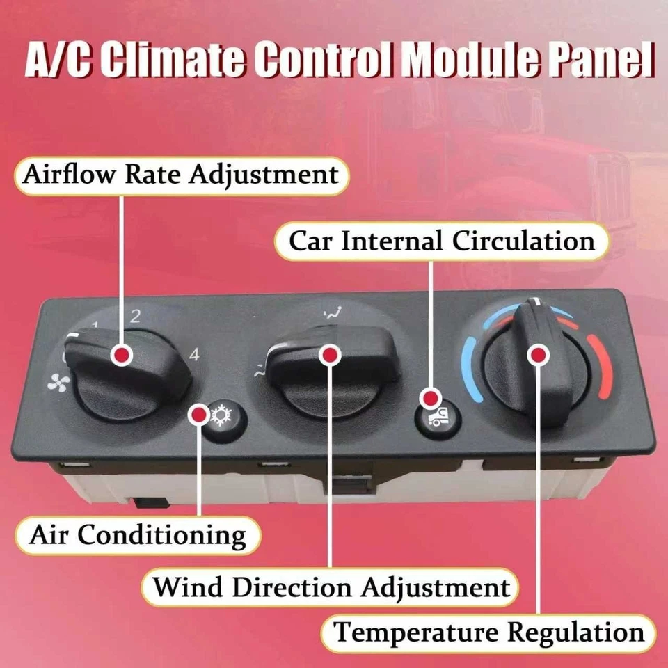 HVAC A/C Heater Climate Control Module Panel Switch Q21-6119 FOR Peterbilt Truck Foto 2 de 4