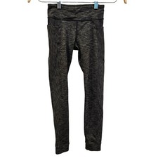 Athleta Girl School Day Ribbed Tight M 8-10 Black Heathered Leggings Pockets