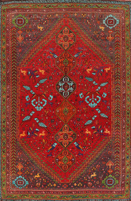 Animals Design Vintage Hand-made Living Room Area Rug Traditional Carpet 7x11