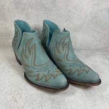 Roper Women's Blue Faux Leather Ava Western Booties US 7