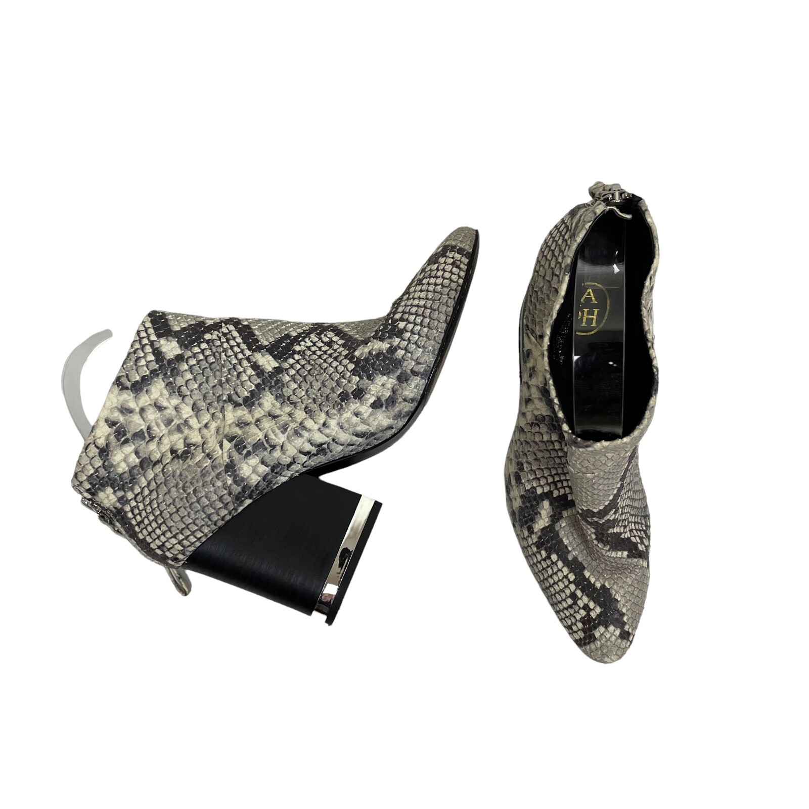 ASH Indy Python Print Leather Ankle Boots Back Zi… - image 4