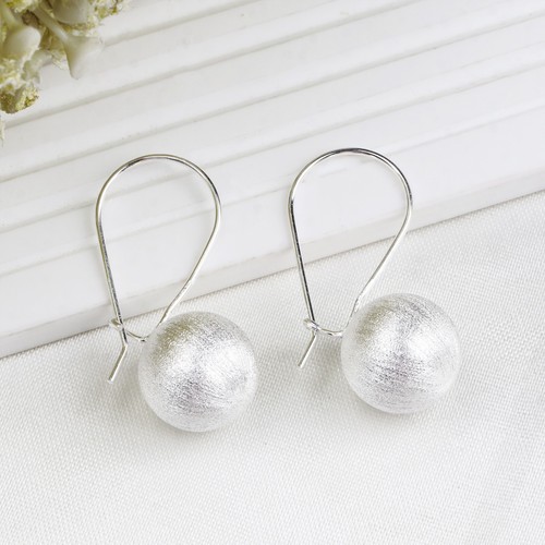 Luxury 925 Solid Sterling Silver 14MM Dangle Drop Ball Earrings Women's Jewelry - Picture 3 of 6