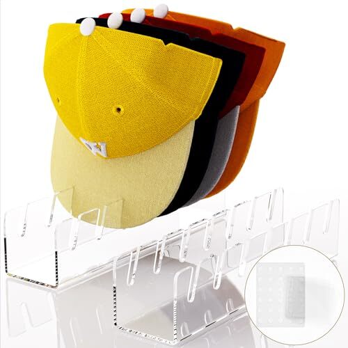 Hat Stand for Baseball Caps No Install Acrylic Hat Organizer for 14 Clear 2 Pcs - Picture 2 of 7