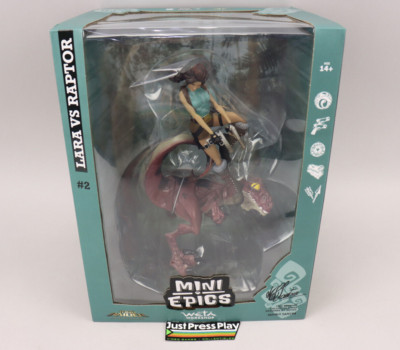 2022 Weta Mini Epics Tomb Raider Lara Croft & Raptor 1/10 PVC Figure Statue NEW!