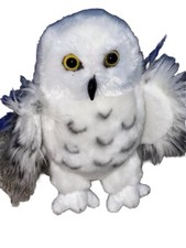 Douglas Cuddle Toy BLACK WHITE SPOTTED SNOW OWL Bean Filled STUFFED ANIMAL PLUSH