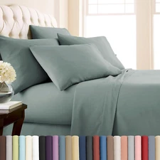 6-Piece Queen Bed Sheets Set, 21-Inch Deep Pocket Sheets Queen Size Bed Set, Ove