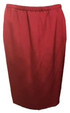 Large Mark Heister Women's Burgundy Red Pull On Skirt Elastic Waist