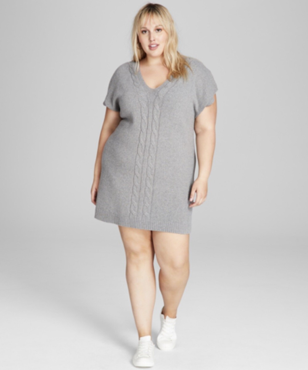 plus size cable knit dress Plus Size Refined Curves Cable Knit Dress