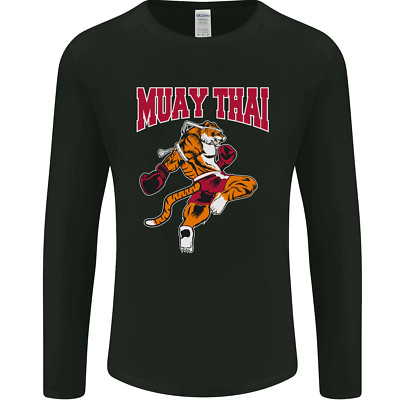 Muay Thai Tiger MMA Mixed Martial Arts Mens Long Sleeve T-Shirt