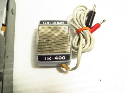 RARE MAGNÉTOPHONE À BANDE VINTAGE Cole Dictater bobine à bobine TR-400, avec micro, étui cuir - Photo 9/9