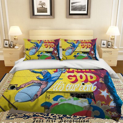 3D Missile Character Graffiti Quilt Cover Set Bedding Sets Pillowcases Queen