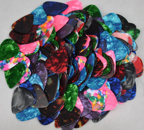 Lots of 100 pcs Medium 0.71mm Blank guitar picks Celluloid Assorted Colors B - Picture 1 of 9