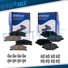 Front & Rear Ceramic Brake Pads w/Hardware for FORD Flex Taurus SHO MKT