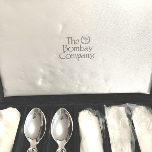 Set 6 cucchiaini da tè Holiday Demitasse Silver Plate Bombay Co. nuovi mai usati scatola - Foto 4 di 5