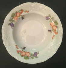 Royal Kent Poland China Fruit Garland Rim Soup Bowl Replacement 8-1/4 " D