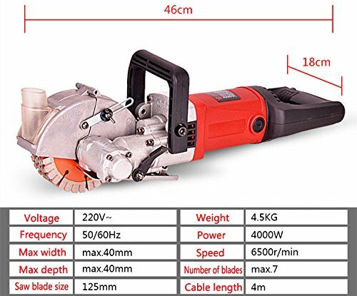 4000W Wall Groove Cutting Machine Electric Wall Chaser Concrete Slotting Tool - Picture 5 of 6